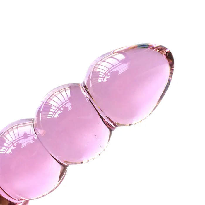 18cm Beaded Crystal Glass Butt Plug Thruster Dildo SexyPlay Anal