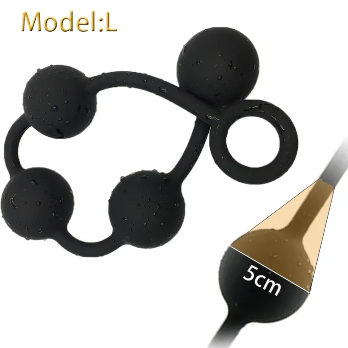 EVEs SECRETS Anal Super Huge Anal Beads in Black Color Anal Dilators in Three Sizes