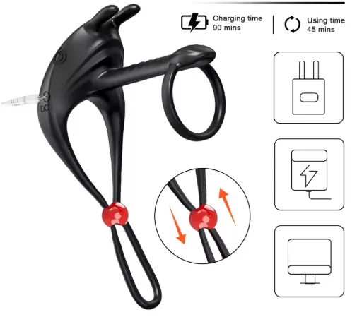 Silicone Vibrating Cock Ring with Remote Control Adjustable Design for Ultimate Pleasure Scandals Male Sex Toys