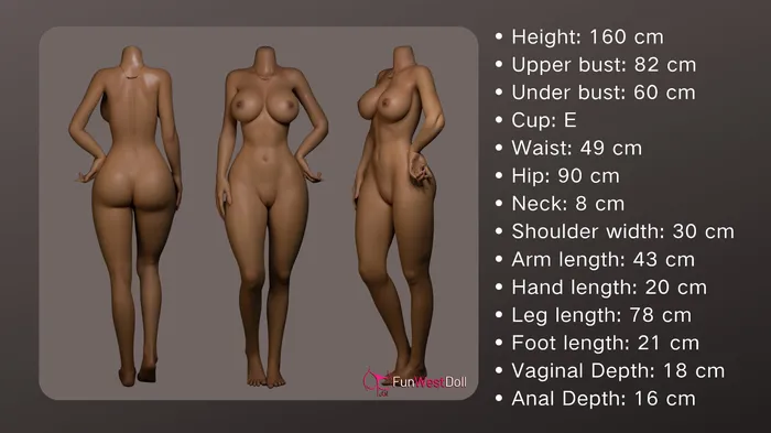 Male Sex Toys FUNWEST DOLL FunWest Doll 160 cm E Silicone European Natalia