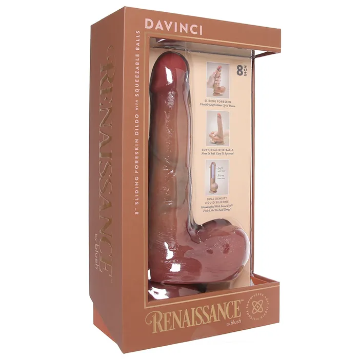 Blush Renaissance DaVinci 8 Inch Sliding Foreskin Dildo in Tan Dildos