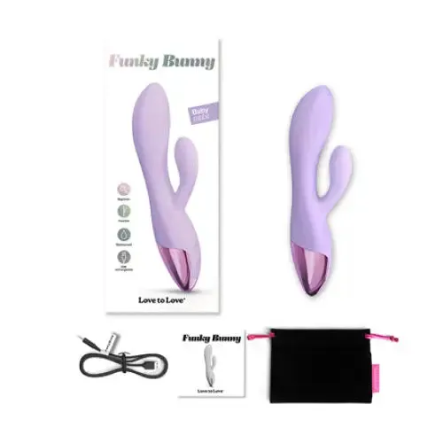 Love To Love Love to Love Funky Bunny Rechargeable Baby Rabbit Silicone Dual Stimulation Vibrator Viva Mauve Vibrators Love To Love Love to Love Funky Bunny Rechargeable Baby Rabbit Silicone Dual Stimulation Vibrator Viva Mauve Vibrators