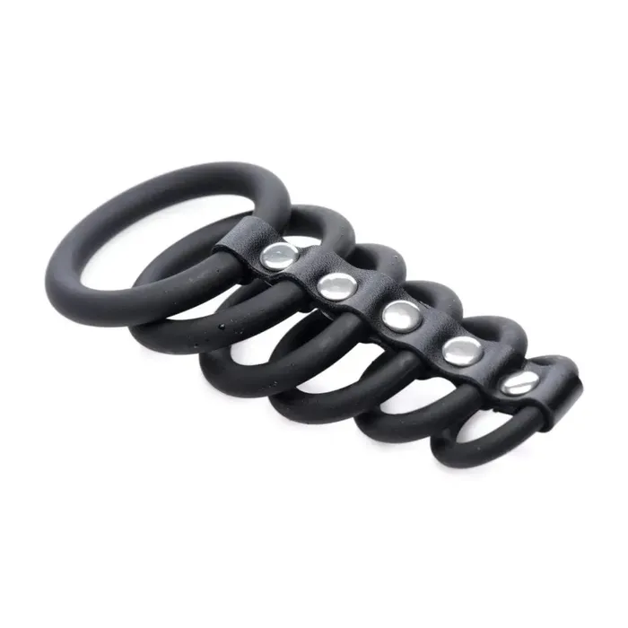 Male Sex Toys STRICT 6 Ring Silicone Chastity Device