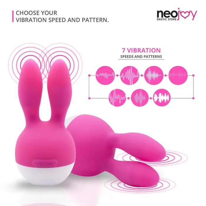 Neojoy NipClit Silicone Clitoral Vibrator USB Rechargeable 7Speed Functions Pink Neojoy Vibrators