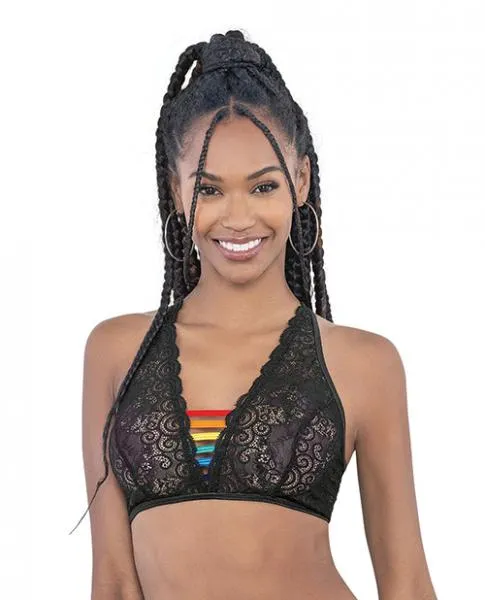 Pride Lace Rainbow Strappy Top Black Os Escante Anal