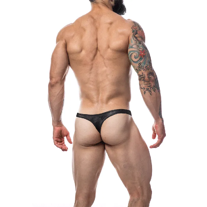 CUT 4 MEN Mens Underwear C4M Pouch Enhancing Mens Thong Provocative Tainted Leopard