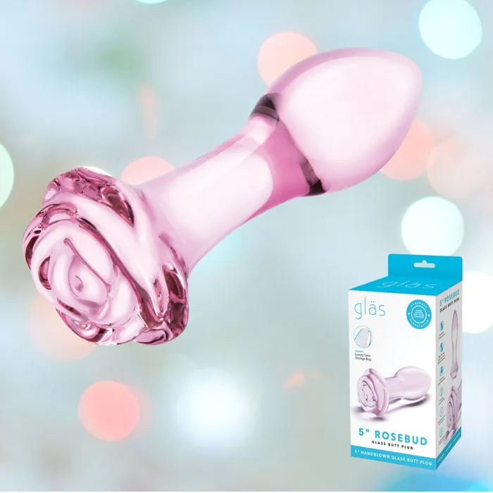 Gls 5 Rosebud Glass Butt Plug Gls Anal