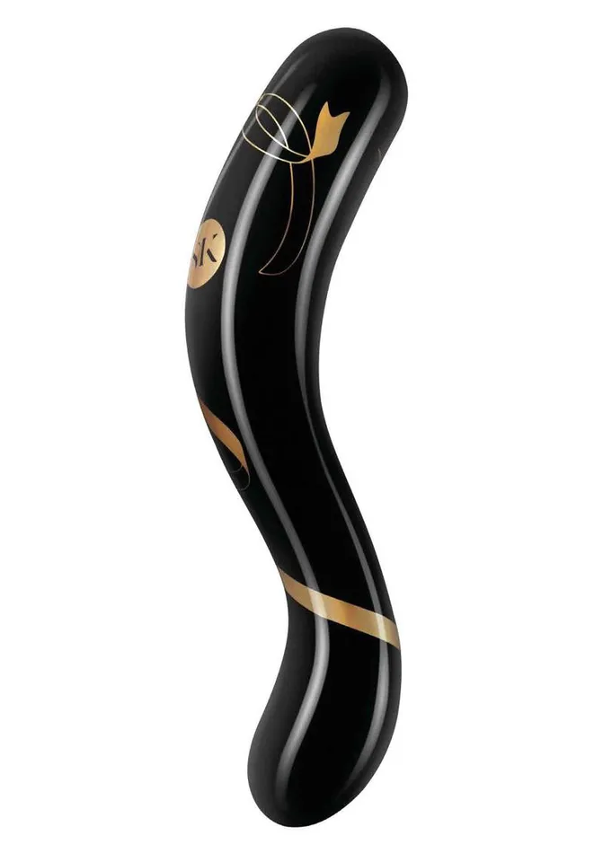 Dildos Secret Kisses Secret Kisses 7 Inch Handblown Double Ended Dildo Black