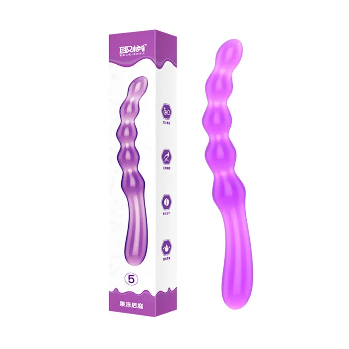 Dildos QY Purple Elastic Jelly Dildo 5 Javtoys