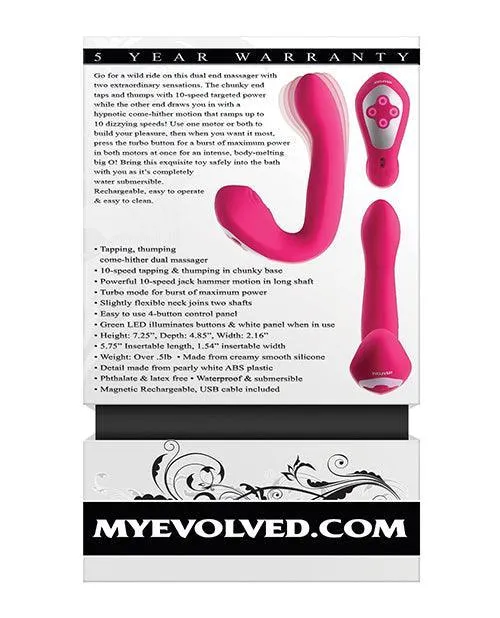 Vibrators Evolved Novelties INC Evolved Buck Wild Come Hither Dual End Massager Pink