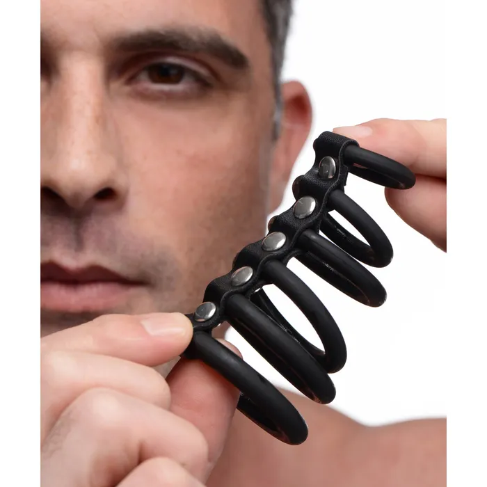6 Ring Silicone Chastity Device STRICT Male Sex Toys 6 Ring Silicone Chastity Device STRICT Male Sex Toys