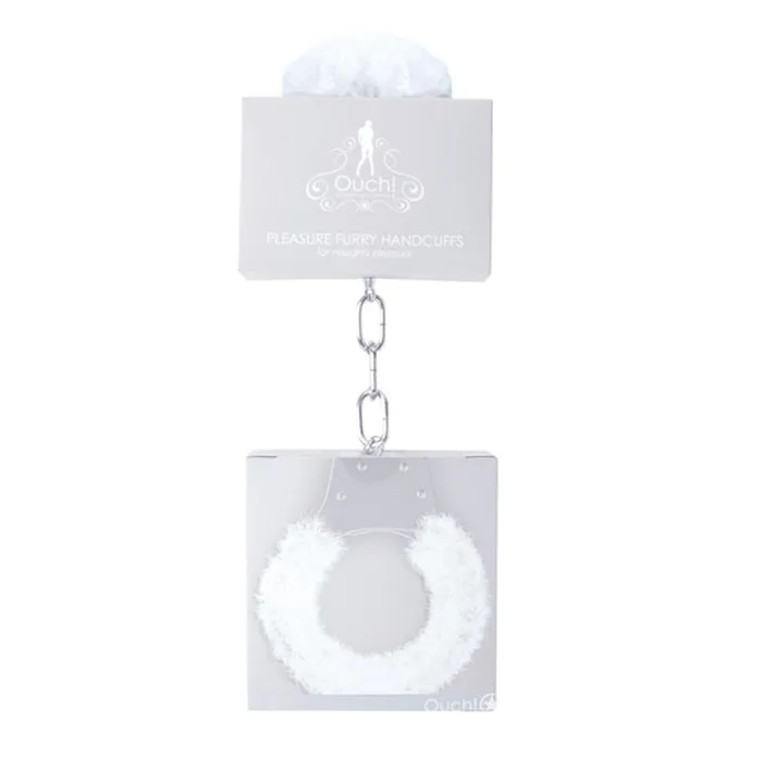Shots America LLC Female Sex Toys Ouch Pleasure Furry Handcuffs With QuickRelease White Shots America LLC Female Sex Toys Ouch Pleasure Furry Handcuffs With QuickRelease White