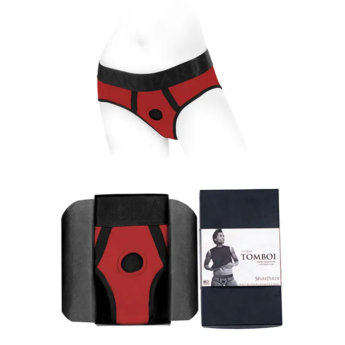 SpareParts Hardware SpareParts Tomboi Nylon Briefs Harness RedBlack Size XL Anal SpareParts Hardware SpareParts Tomboi Nylon Briefs Harness RedBlack Size XL Anal