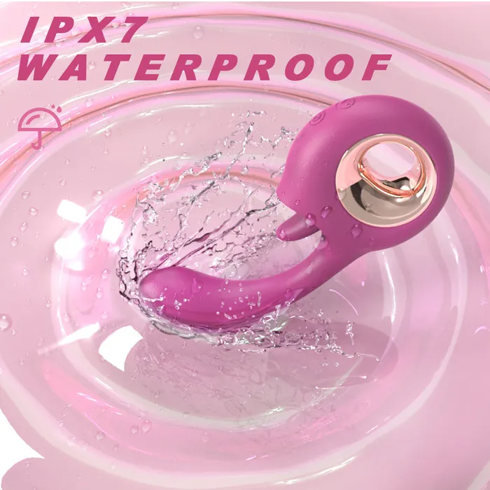 YoYoLemon Female Sex Toys YoYoLemon G Spot Dildo Vibrator 2 in 1 Clitoral Tongue Licking Vibrating Rose Sex Stimulator for Women Adult Sex Toys