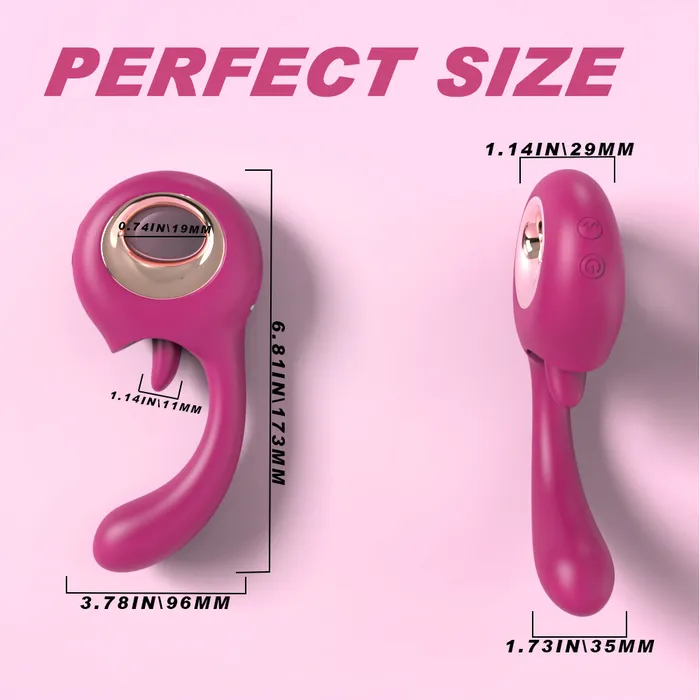 YoYoLemon Female Sex Toys YoYoLemon G Spot Dildo Vibrator 2 in 1 Clitoral Tongue Licking Vibrating Rose Sex Stimulator for Women Adult Sex Toys