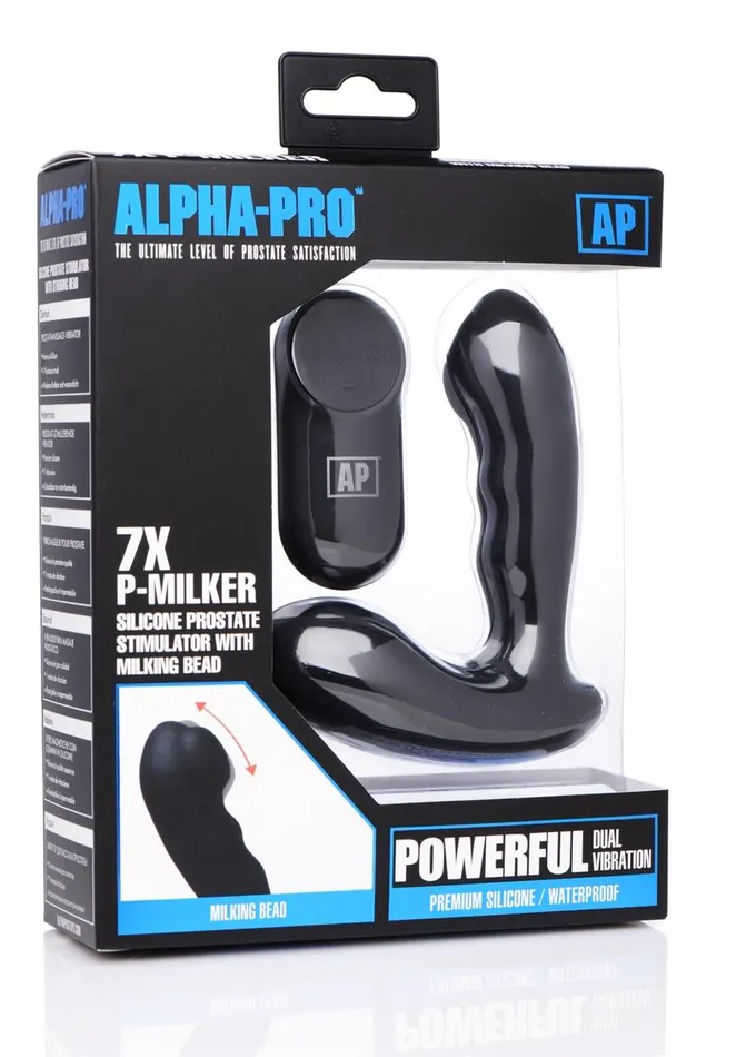 ALPHAPRO Male Sex Toys AlphaPro PMilker Silicone Prostate Stimulator with Milking Bead