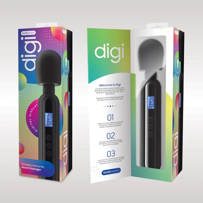 Bodywand Digi Wireless Personal Vibrating Wand Black Bodywand Vibrators