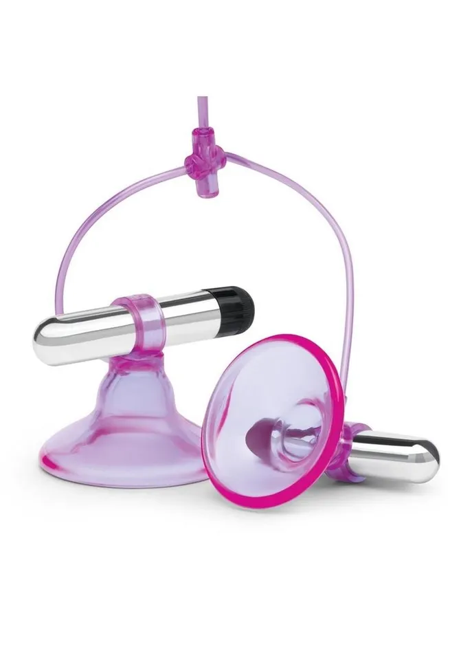 Female Sex Toys Lux Fetish Lux Fetish Vibrating Nipple Suckers with Quick Release