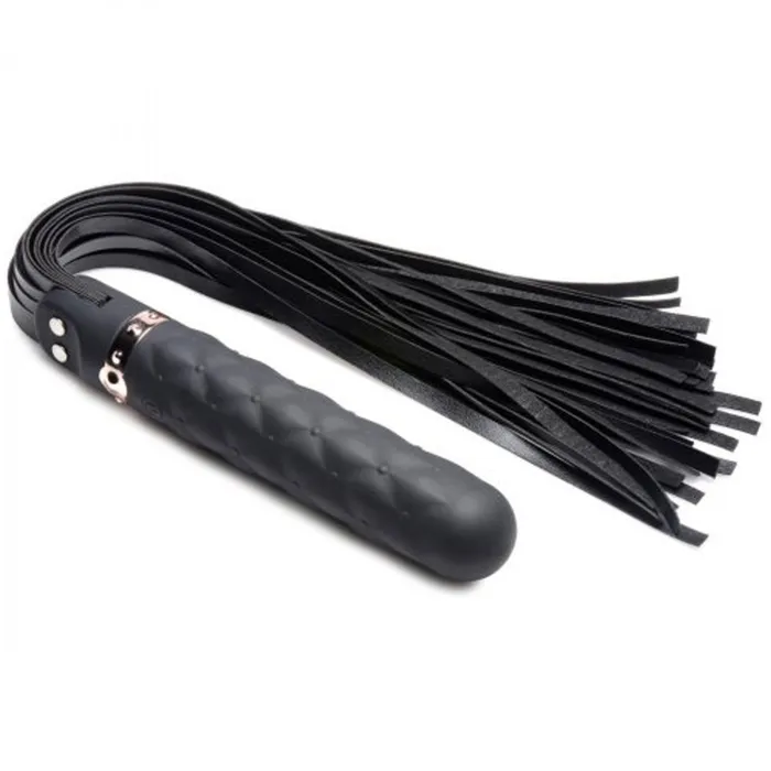 Female Sex Toys Master Series Master Series Vibra Lasher 9X Vibrating Silicone Flogger With Dildo Handle Black Female Sex Toys Master Series Master Series Vibra Lasher 9X Vibrating Silicone Flogger With Dildo Handle Black