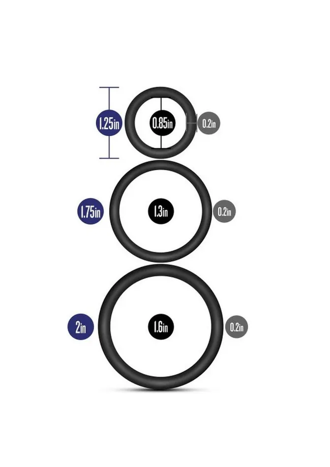 Male Sex Toys Performance Performance Vs4 Pure Premium Silicone Cock Ring Set 3 Sizes