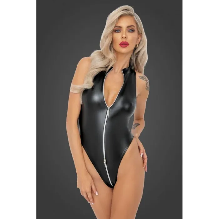 Noir Female Sex Toys Powerwetlook Body with Front Zipper