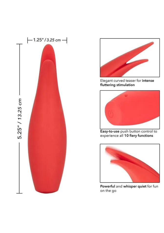 Red Hot Female Sex Toys Red Hot Sizzle Rechargeable Silicone Vibrator with Clitoral Stimulation Red Hot Female Sex Toys Red Hot Sizzle Rechargeable Silicone Vibrator with Clitoral Stimulation